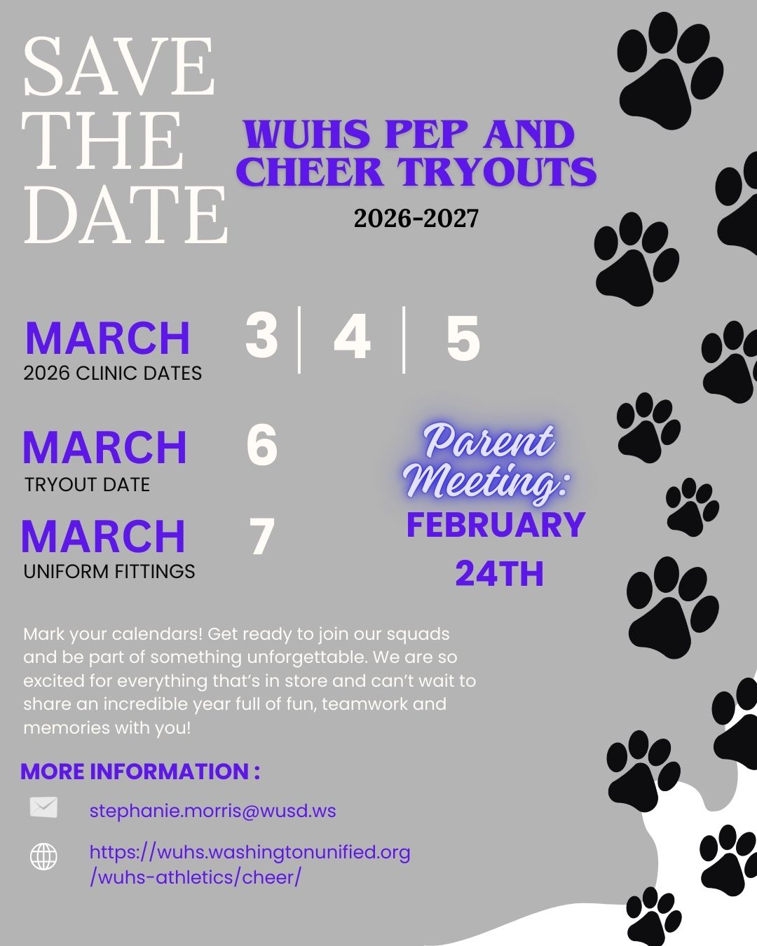 WUHS Pep and Cheer Tryouts 26-27